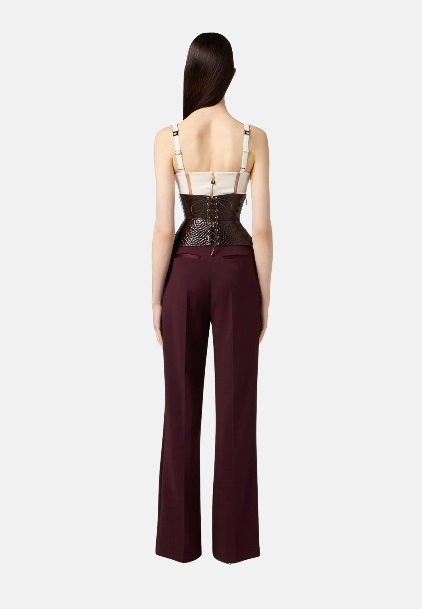 ELISABETTA FRANCHI Cintura bustier marrone da donna con stampa cocco CT83S58E2 EA3 ELISABETTA FRANCHI 