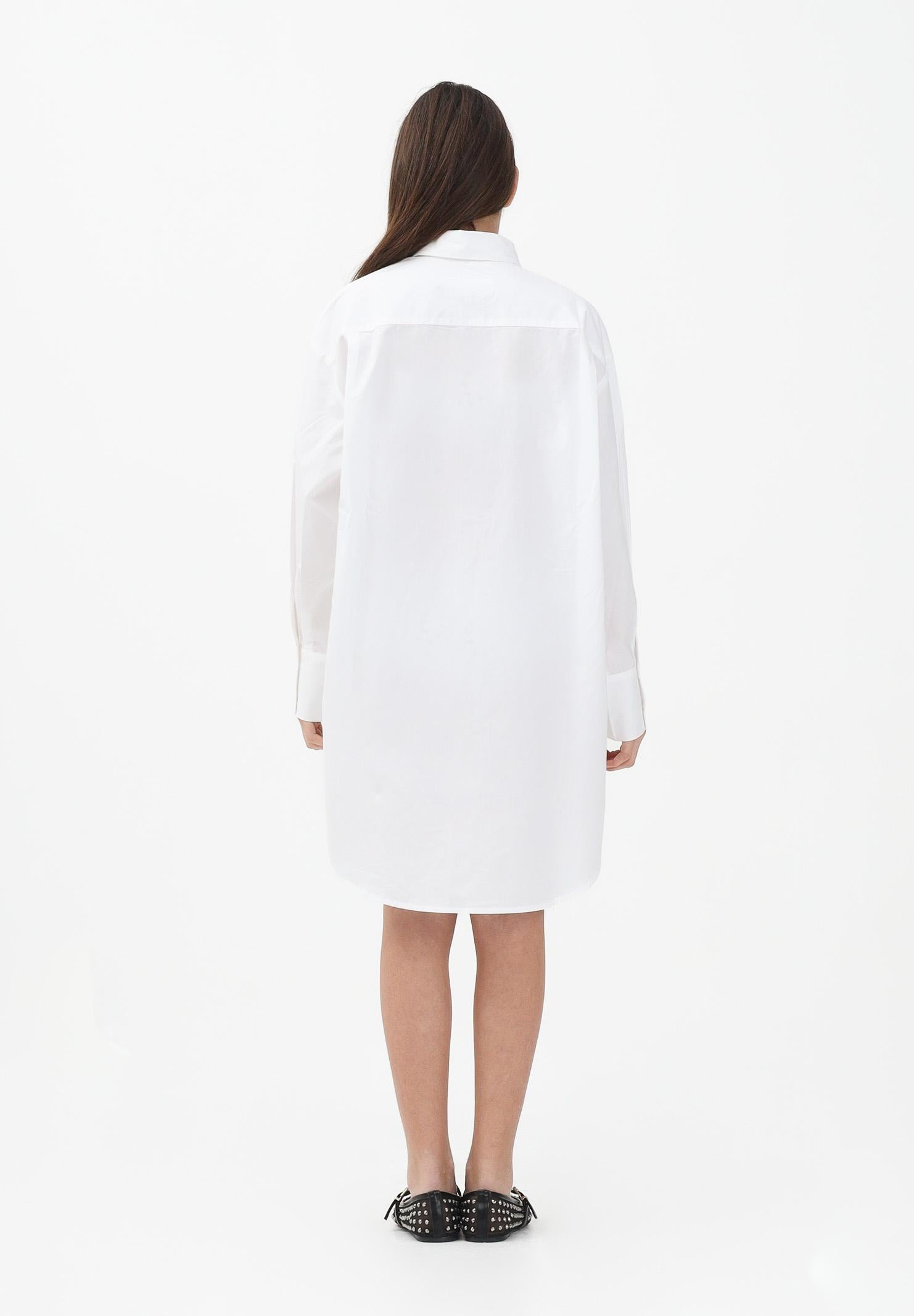 MAISON MARGIELA Abito corto bianco per donna, ragazze e bambine con logo e maxi stampa numerica M60943MM014 M6100 MAISON MARGIELA 