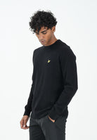 LYLE & SCOTT Maglioncino girocollo nero da uomo con logo KN2110VC Z865 LYLE & SCOTT 