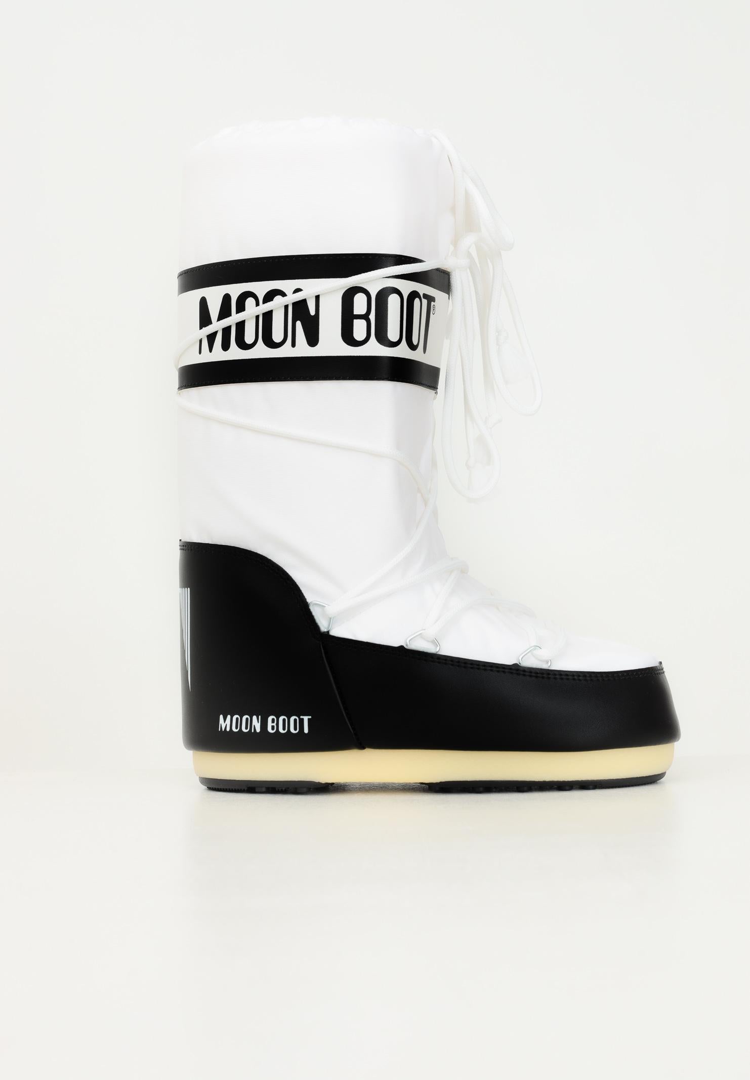 Stivali da neve ICON bianco e nero per uomo e donna 80D1400440 NA02 MOON BOOT 
