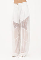 PINKO Pantalone elegante bianco da donna con inserti in pizzo 106275A336 Z05 PINKO 