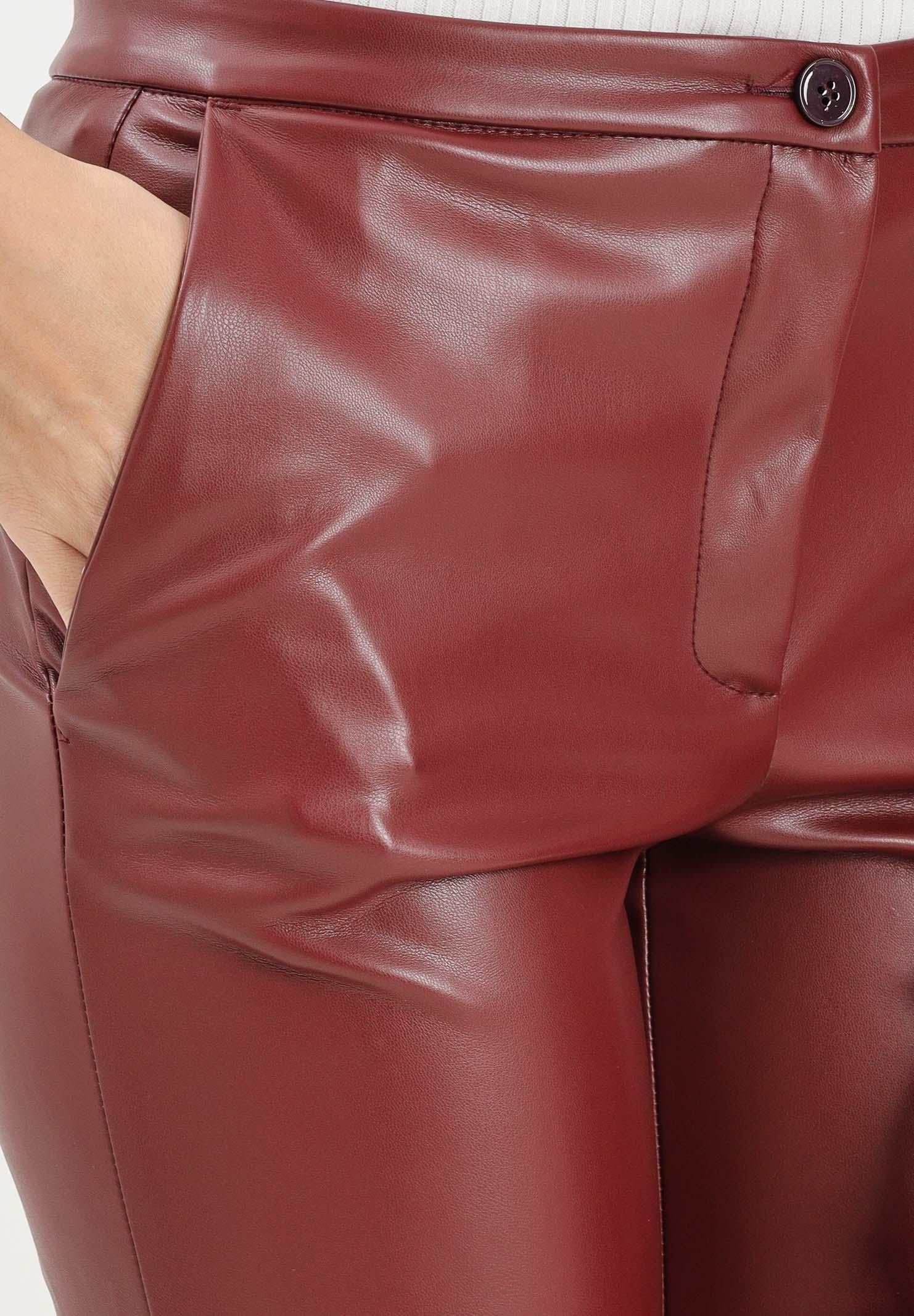 VICOLO Pantalone in ecopelle bordeaux da donna TF1737 BO VICOLO 