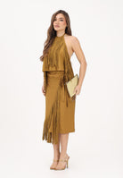 PINKO Gonna midi kiwi da donna con frange 106887A3AY L25 PINKO 