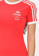 ADIDAS ORIGINALS x Coca Cola T-shirt a manica corta 3 STRIPES rossa da donna KY7558 . ADIDAS ORIGINALS 