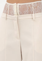 PATRIZIA PEPE Pantalone elegante panna da donna con vita in pizzo 8P0769A6F5 W409 PATRIZIA PEPE 