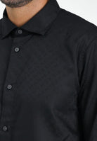 ARMANI EXCHANGE Camicia a manica lunga nera da uomo con logo all-over XM001142AF13131 FC022 ARMANI EXCHANGE 