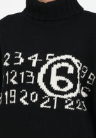 MAISON MARGIELA Abito corto nero per donna e ragazza con maxi logo M60848MM06M M6900 MAISON MARGIELA 