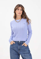 TOMMY JEANS Maglia girocollo polvere da donna con lavorazione intrecciata DW0DW22165C5Z  TOMMY JEANS 