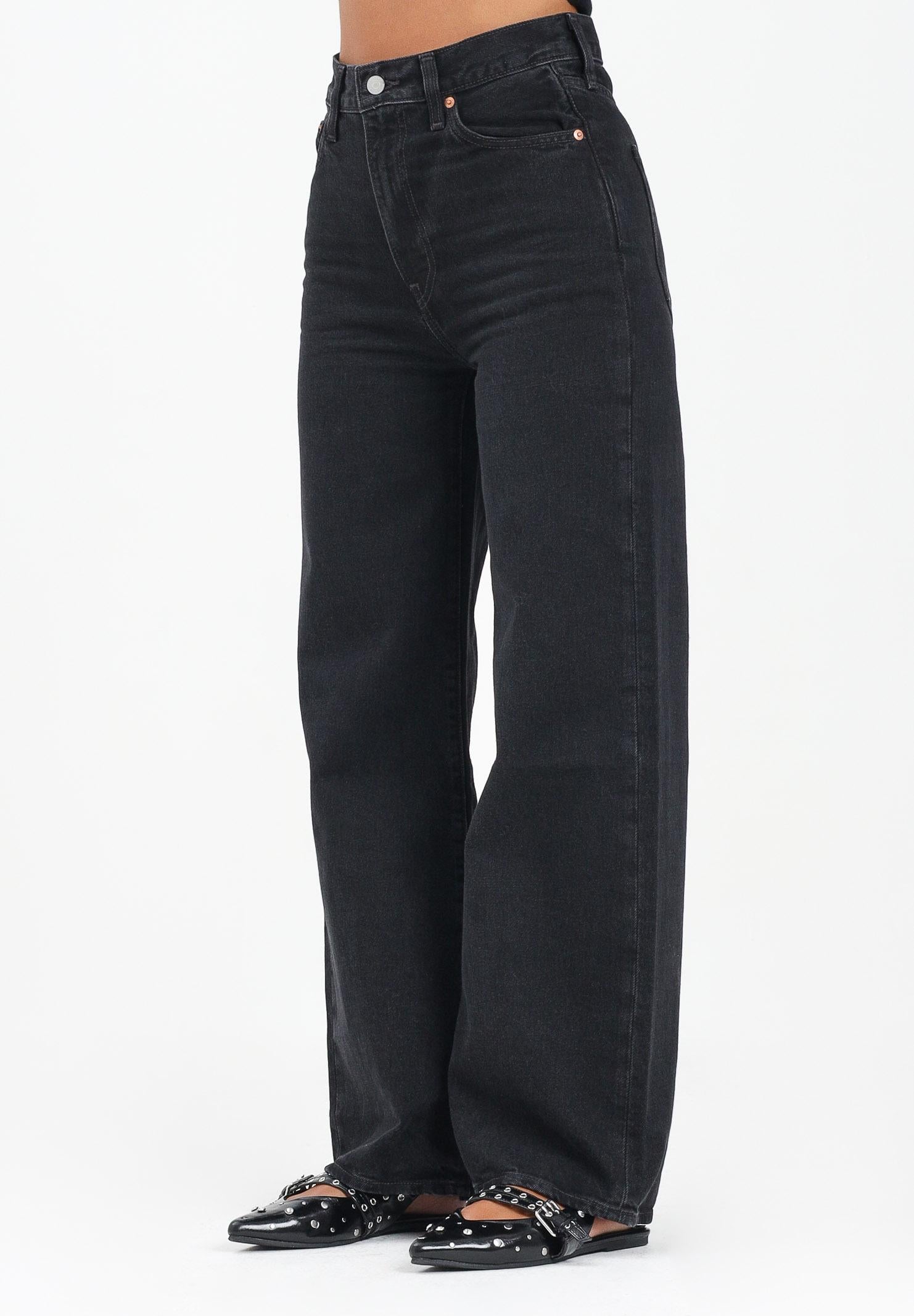 LEVI'S® Jeans Ribcage Wide Leg in denim nero da donna A6081-0001 . LEVI'S® 