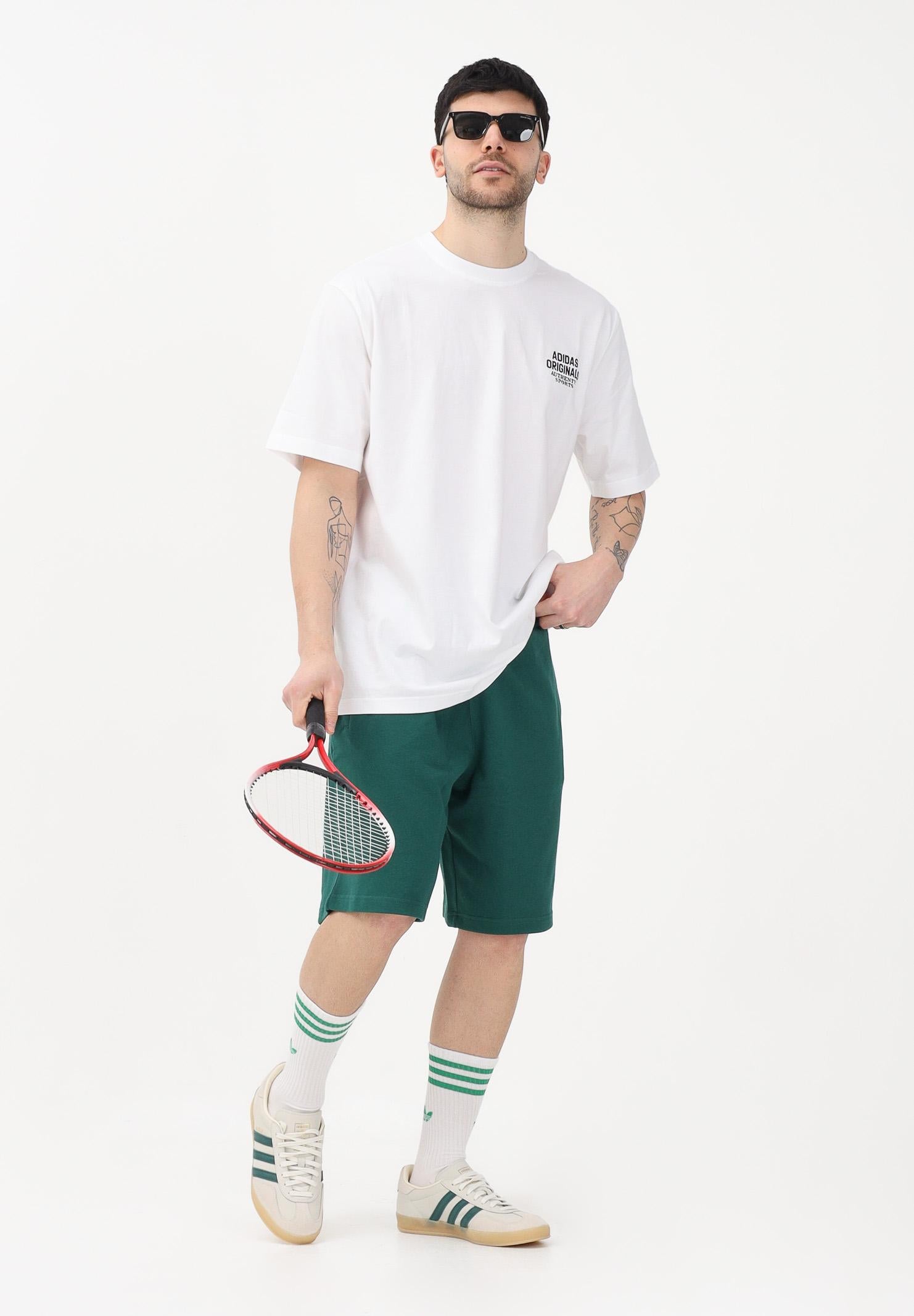 ADIDAS ORIGINALS Shorts sportivo TREFOIL ESSENTIALS FLEECE verde da uomo KD1311 . ADIDAS ORIGINALS 