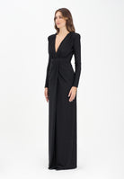 ALMA SANCHEZ Abito lungo Acacio nero da donna con luminosi micro strass AS2526004EL 999 ALMA SANCHEZ 