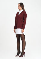 ELISABETTA FRANCHI Abito corto da donna composto da camicia bianca e maglia bordeaux AM09T56E2 CM4 ELISABETTA FRANCHI 