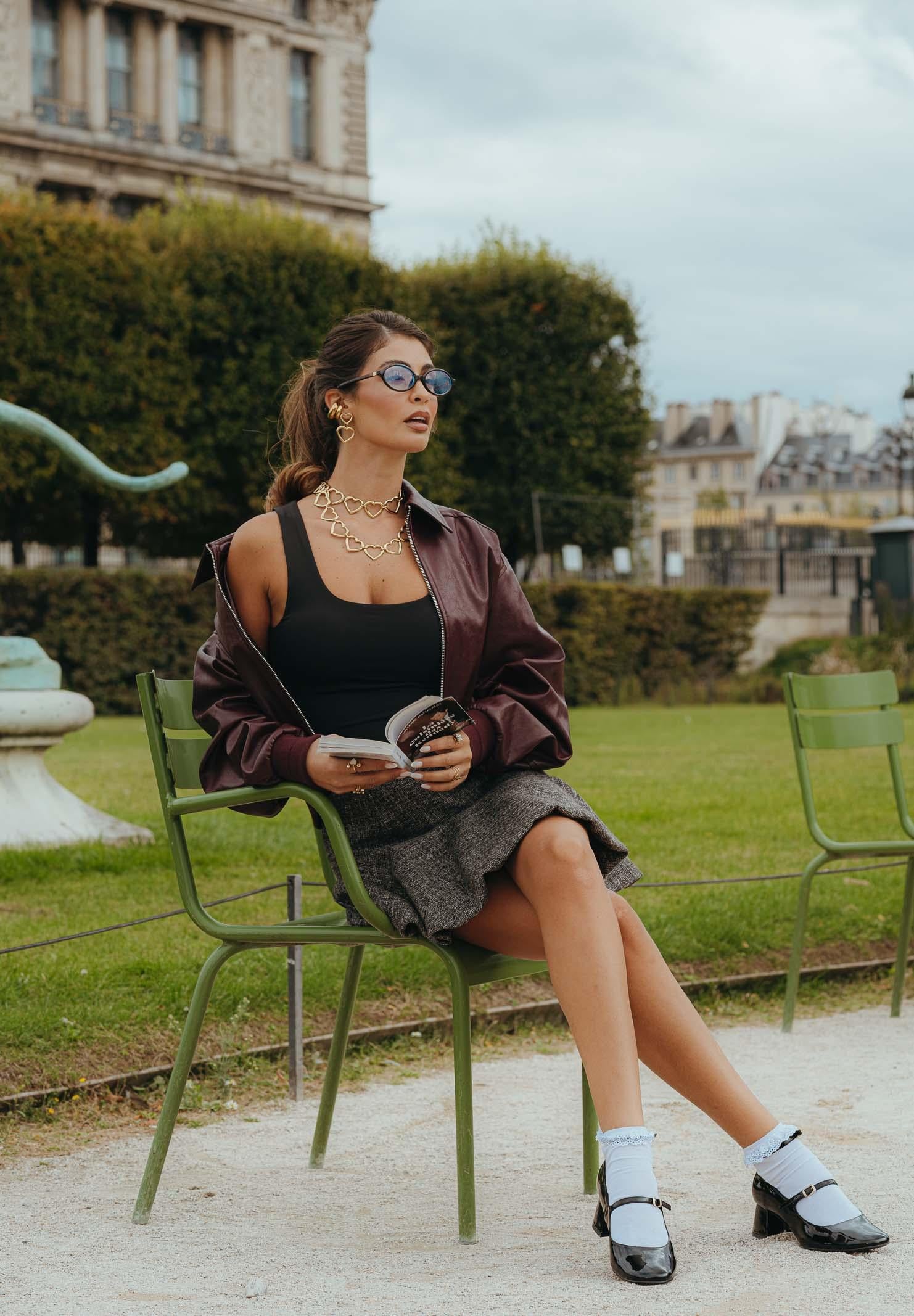 PINKO Gonna corta da donna realizzata in tweed stretch effetto spigato nei toni del marrone 105569A2QX ZM7 PINKO 