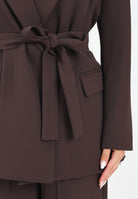 VICOLO Giacca marrone da donna con cintura TF0358 FU96 VICOLO 