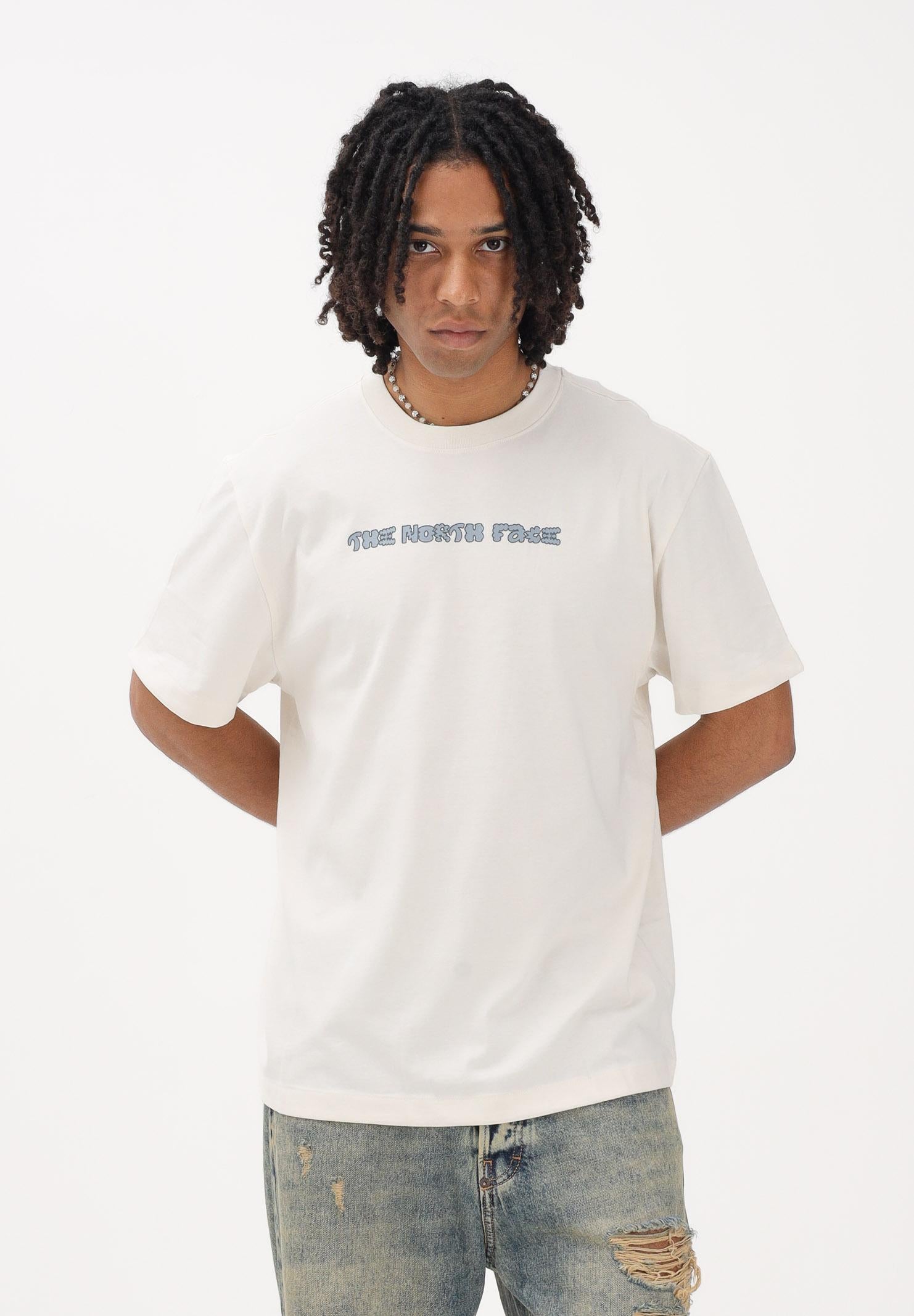 THE NORTH FACE T-shirt a manica corta Logo Twist Relaxed panna da uomo NF0A8GQVQLI1 . THE NORTH FACE 