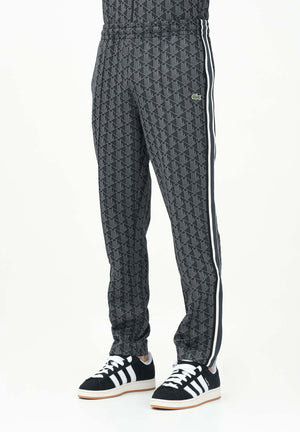 LACOSTE Pantalone sportivo nero da uomo con monogramma Paris XH1440 4PC LACOSTE 