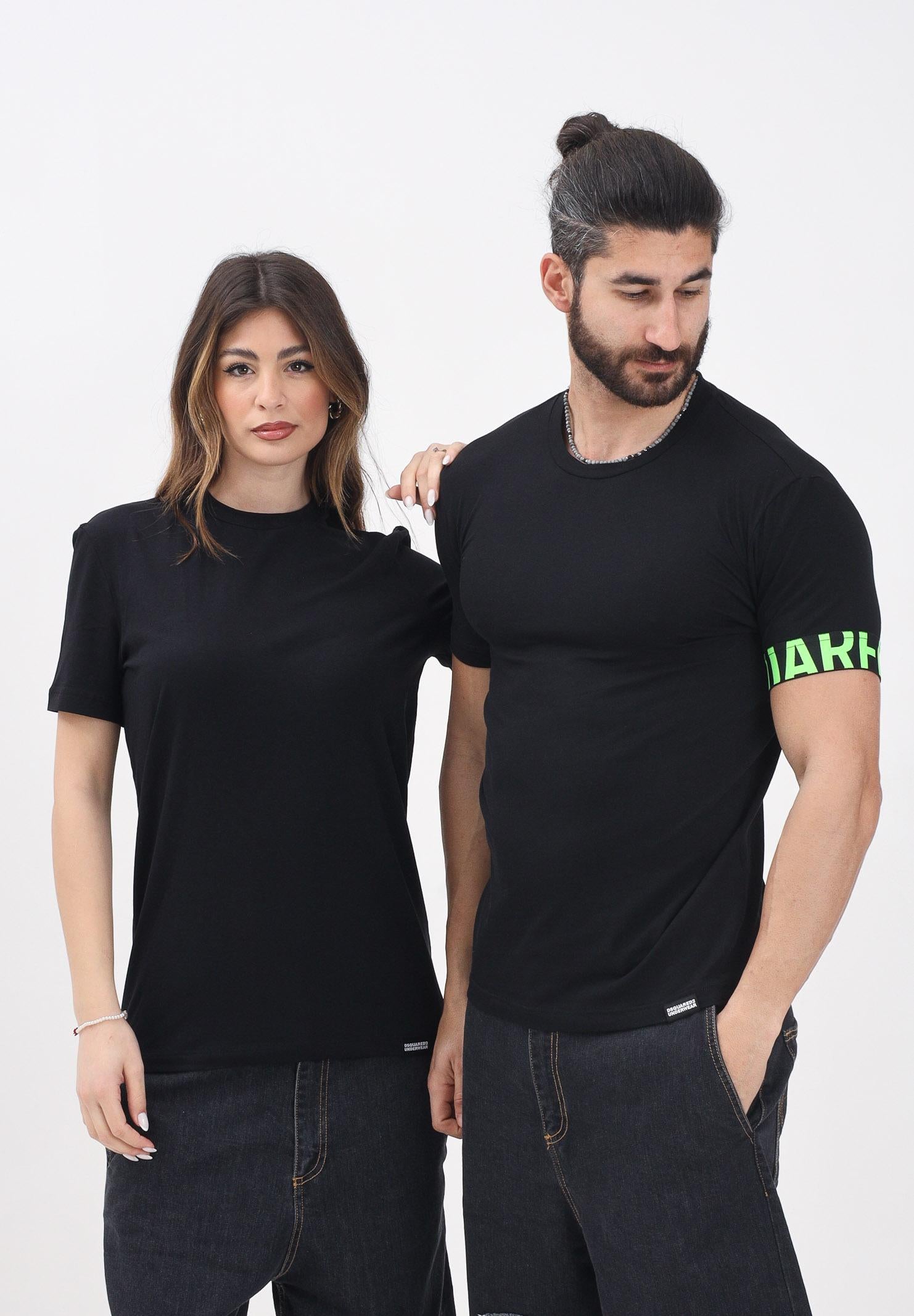 DSQUARED2 T-shirt a manica corta bianca per uomo e donna con manica logata D9M3S5770 004 DSQUARED2 