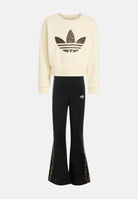 ADIDAS ORIGINALS Tuta BOXY CREW beige e nera da bambina KD5814 . ADIDAS ORIGINALS 