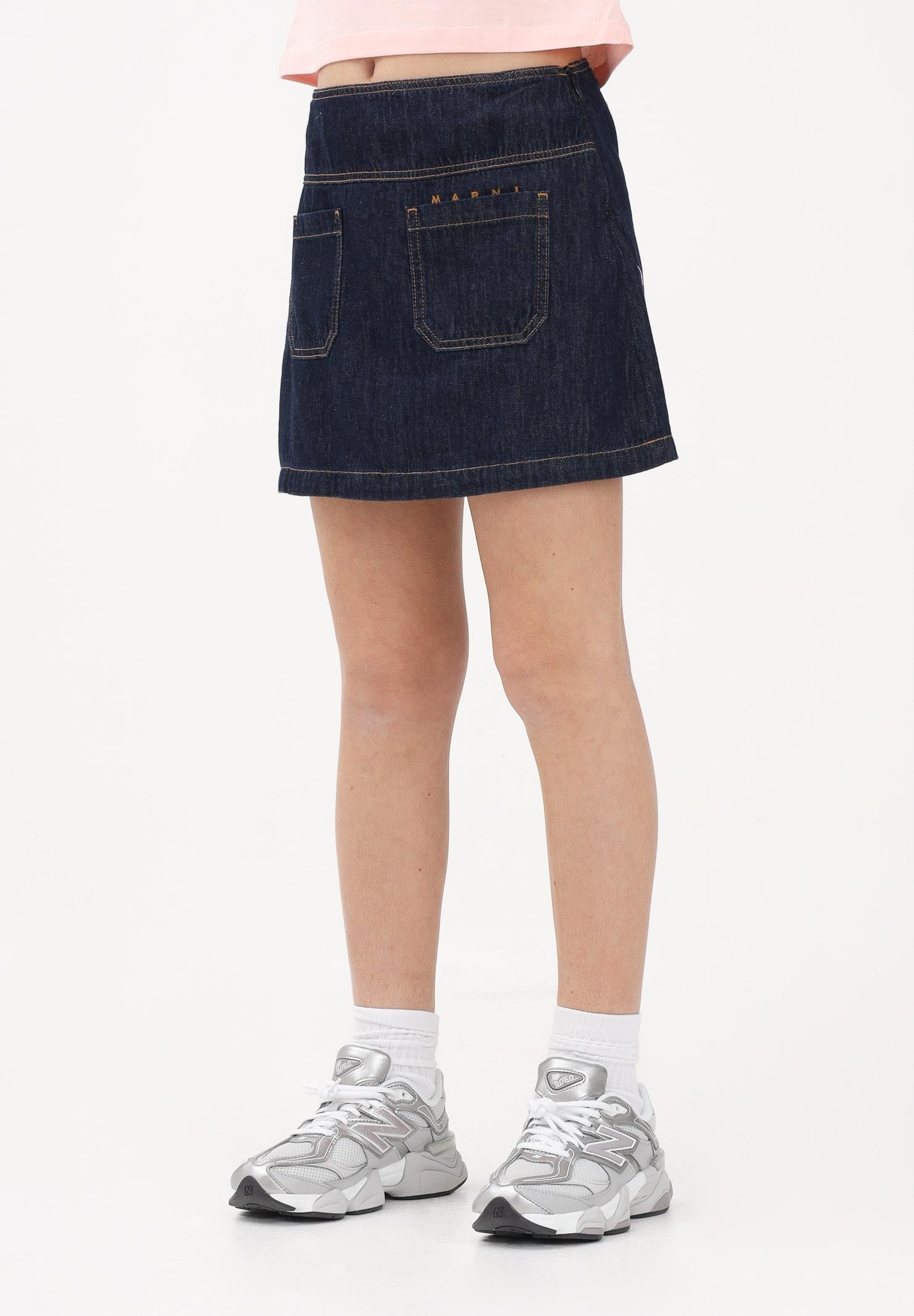 MARNI Gonna corta in denim blu per donna, ragazze e bambine M01754M00WG 0M01 MARNI 