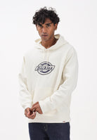 DICKIES forth shaw felpa con cappuccio panna da uomo con logo ricamato in blu. DK0A88L4C481 . DIckies 