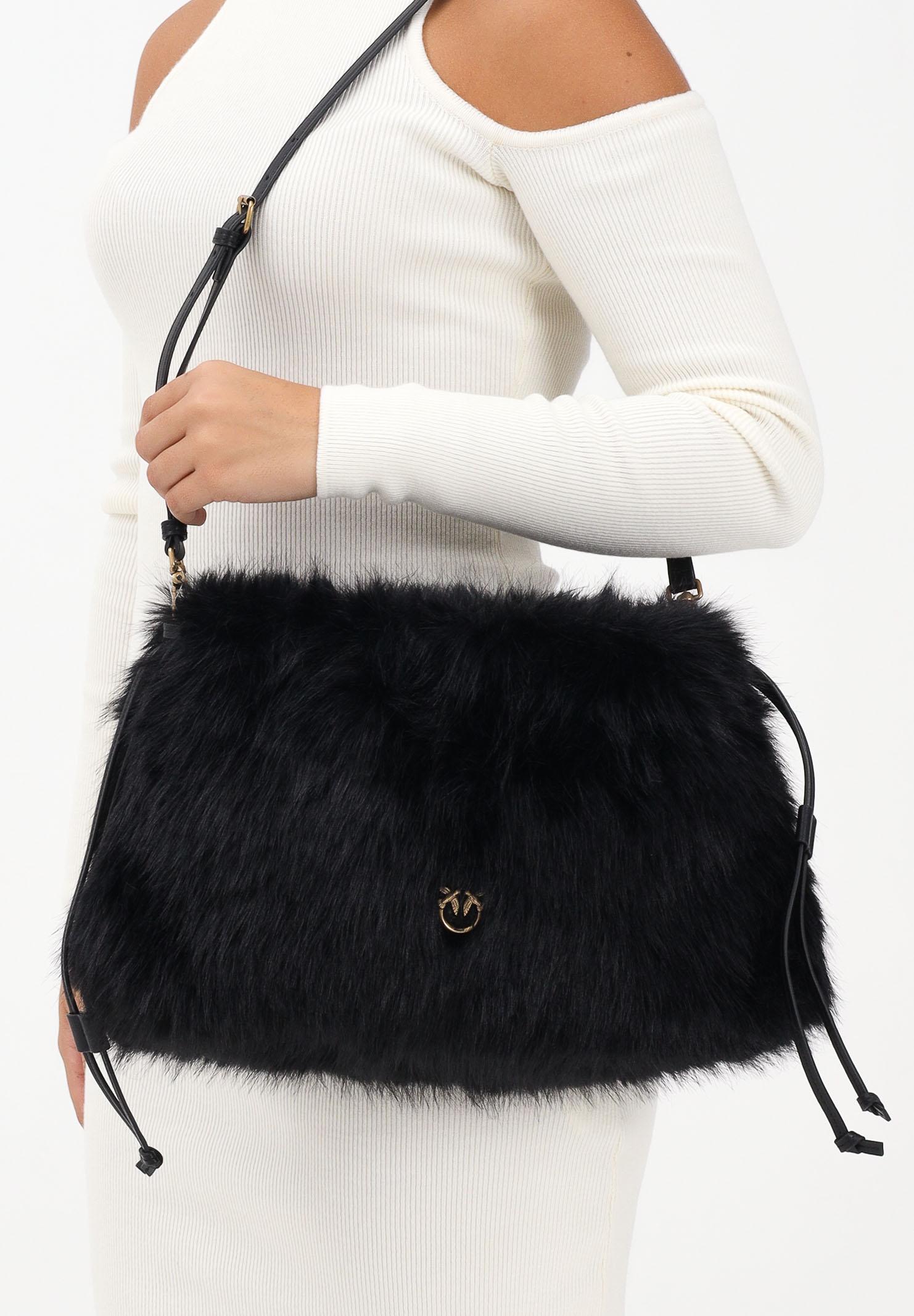 PINKO Maxi Clutch in eco pelliccia nera da donna 105909A2VZ Z99Q PINKO 