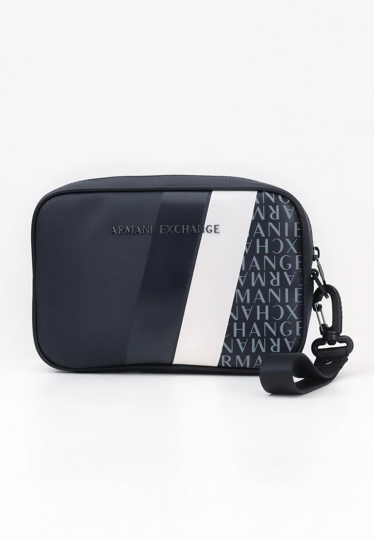 ARMANI EXCHANGE Pochette Blu Notte Uomo: Design Geometrico e Logo