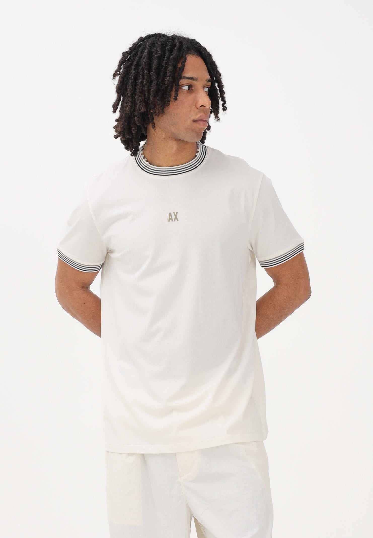 ARMANI EXCHANGE T-shirt a manica corta panna da uomo con logo XM002451AF10356 U1074 ARMANI EXCHANGE 