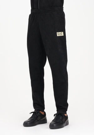 EA7 Pantalone sportivo nero da uomo in tessuto effetto scamosciato 7M000676AF16718 UC001 EA7 
