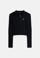 TOMMY JEANS cardigan Ribbed Zip-Thru Slim Cardigan nero da donna. DW0DW20974 BDS TOMMY JEANS 
