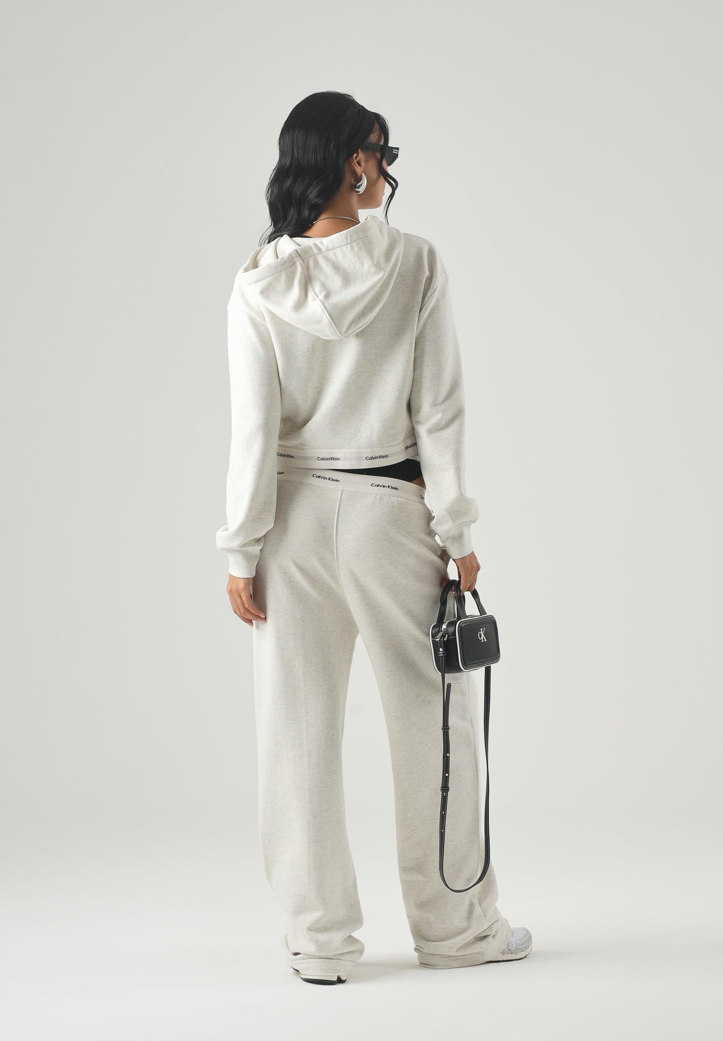 CALVIN KLEIN JEANS Pantaloni Logo Waistband Wide Leg Joggers vanilla heather beige, colore basico beige, donna. LV047G253G P4P CALVIN KLEIN JEANS 