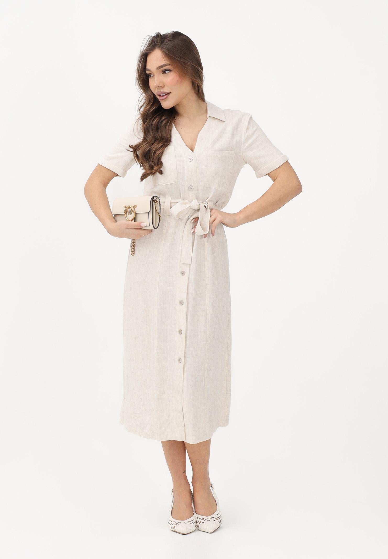 ONLY Abito midi beige da donna con cintura 15347210 MO ONLY 
