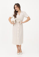 ONLY Abito midi beige da donna con cintura 15347210 MO ONLY 