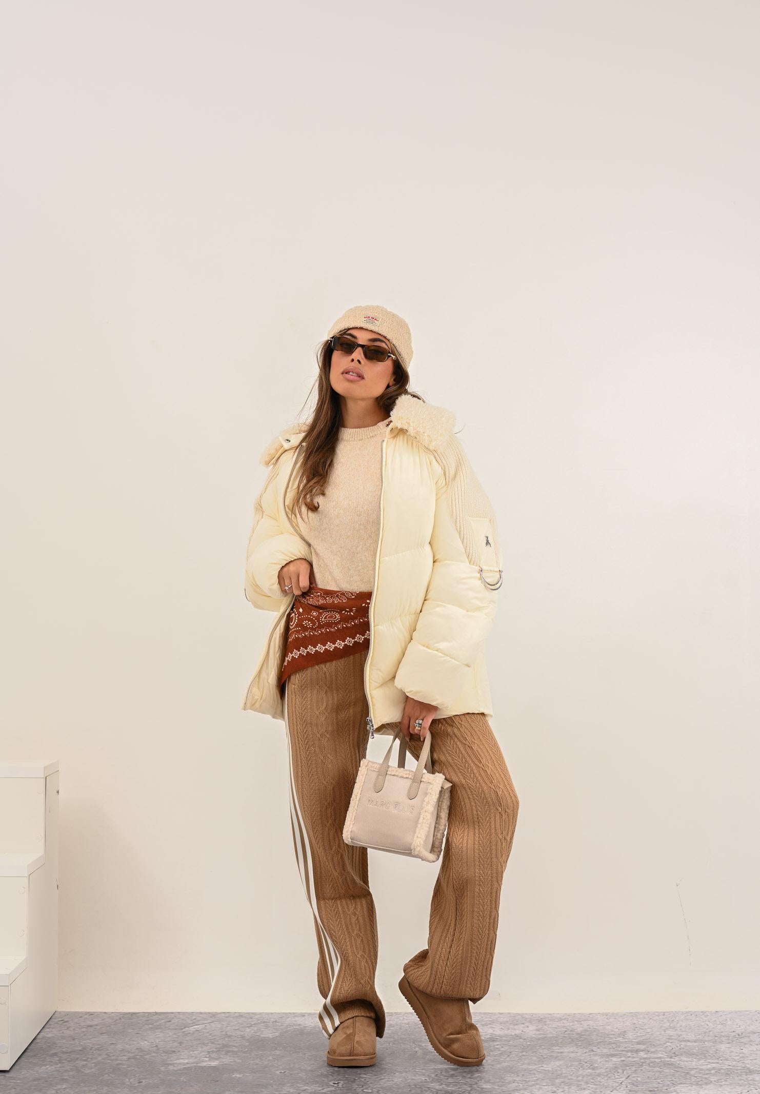 ADIDAS ORIGINALS Pantalone sportivo KNIT CLASSIC beige da donna KS7802 . ADIDAS ORIGINALS 