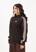 ADIDAS ORIGINALS Felpa con cappuccio ADICOLOR CLASSICS 3 STRIPES marrone da donna KE0880 . ADIDAS ORIGINALS 