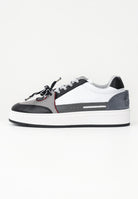 GCDS Sneakers bianche, nere e grigie da uomo con logo B1EU4203AF3 09 GCDS 