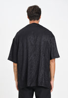 VERSACE JEANS COUTURE T-shirt a manica corta nera da uomo con inserti sul retro e sulle maniche in raso logato 79GAH610J0001 899 VERSACE JEANS COUTURE 