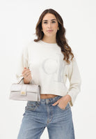 CALVIN KLEIN JEANS Maglioncino girocollo panna da donna con monogramma CK LV047E304GYAS . CALVIN KLEIN JEANS 