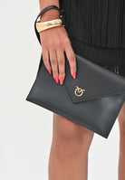 PINKO Pochette Flat Purse Handle nera da donna 104820A0F1 Z99Q PINKO 