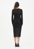 CALVIN KLEIN JEANS Abito midi nero da donna con fettuccia con emblem logo all-over LV047E229GUB1 . CALVIN KLEIN JEANS 