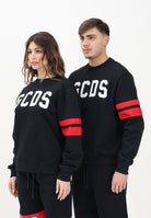 GCDS Felpa girocollo nera per uomo e donna con logo A2OM1510JI0 99 GCDS 