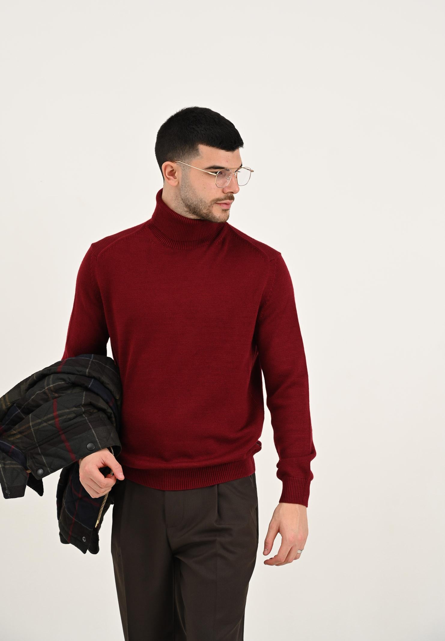 ARMANI EXCHANGE Maglione a collo alto bordeaux da uomo XM001917AF14008 O5003 ARMANI EXCHANGE 