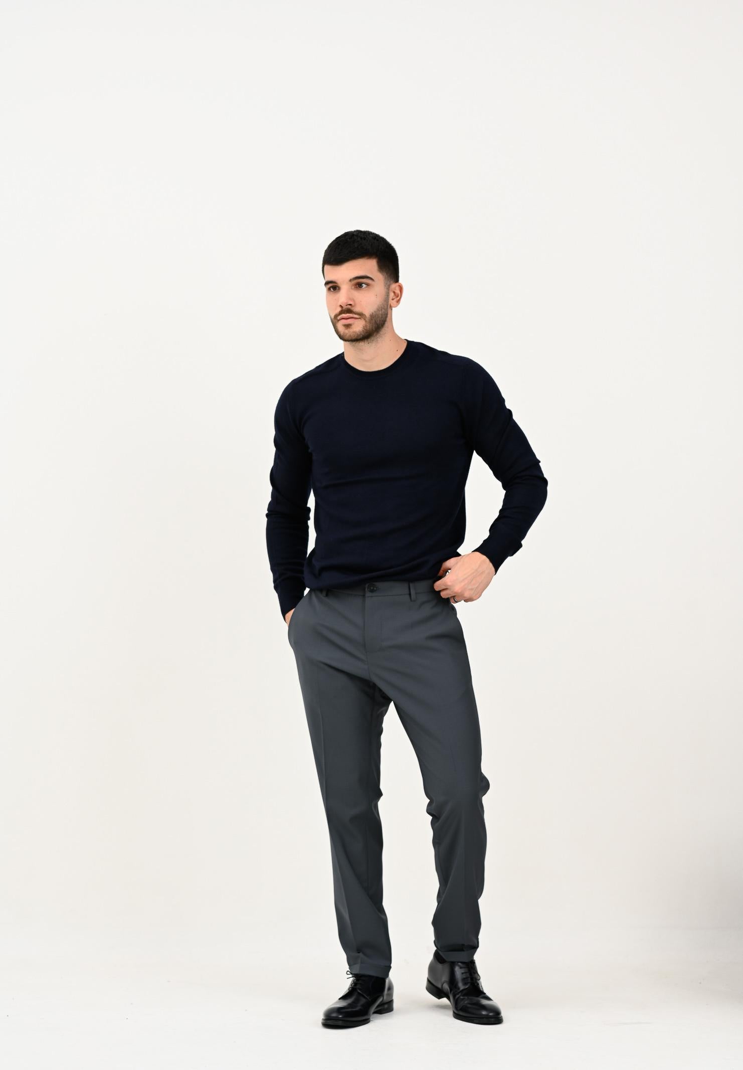 PATRIZIA PEPE Pantalone elegante grigio scuro da uomo 5PA429A1WK S754 PATRIZIA PEPE 