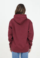 Felpa con cappuccio bordeaux per uomo e donna rifinita da stampa logo PAVIDAS-HOODIE BORDEAUX PAVIDAS 