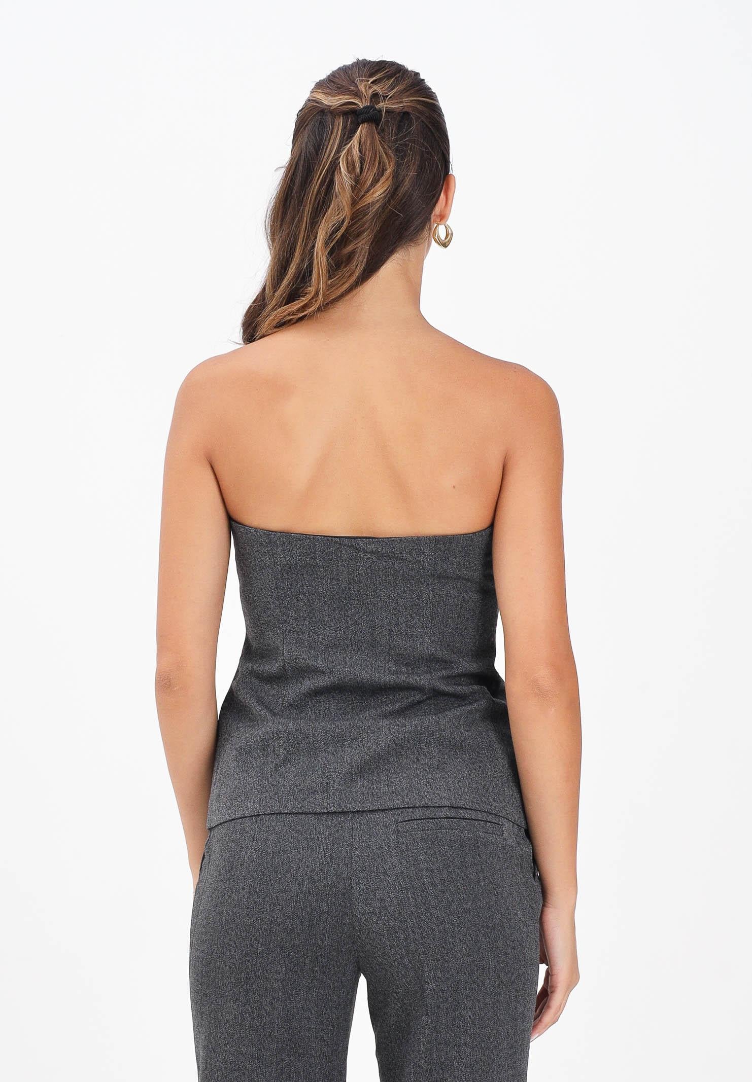 ONLY Top elegante grigio da donna modello bustier 15357612 DarkGreyMel ONLY 