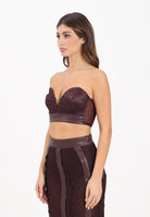 ELISABETTA FRANCHI Corpetto bordeaux da donna in pizzo floreale RG00257E2 EA4 ELISABETTA FRANCHI 