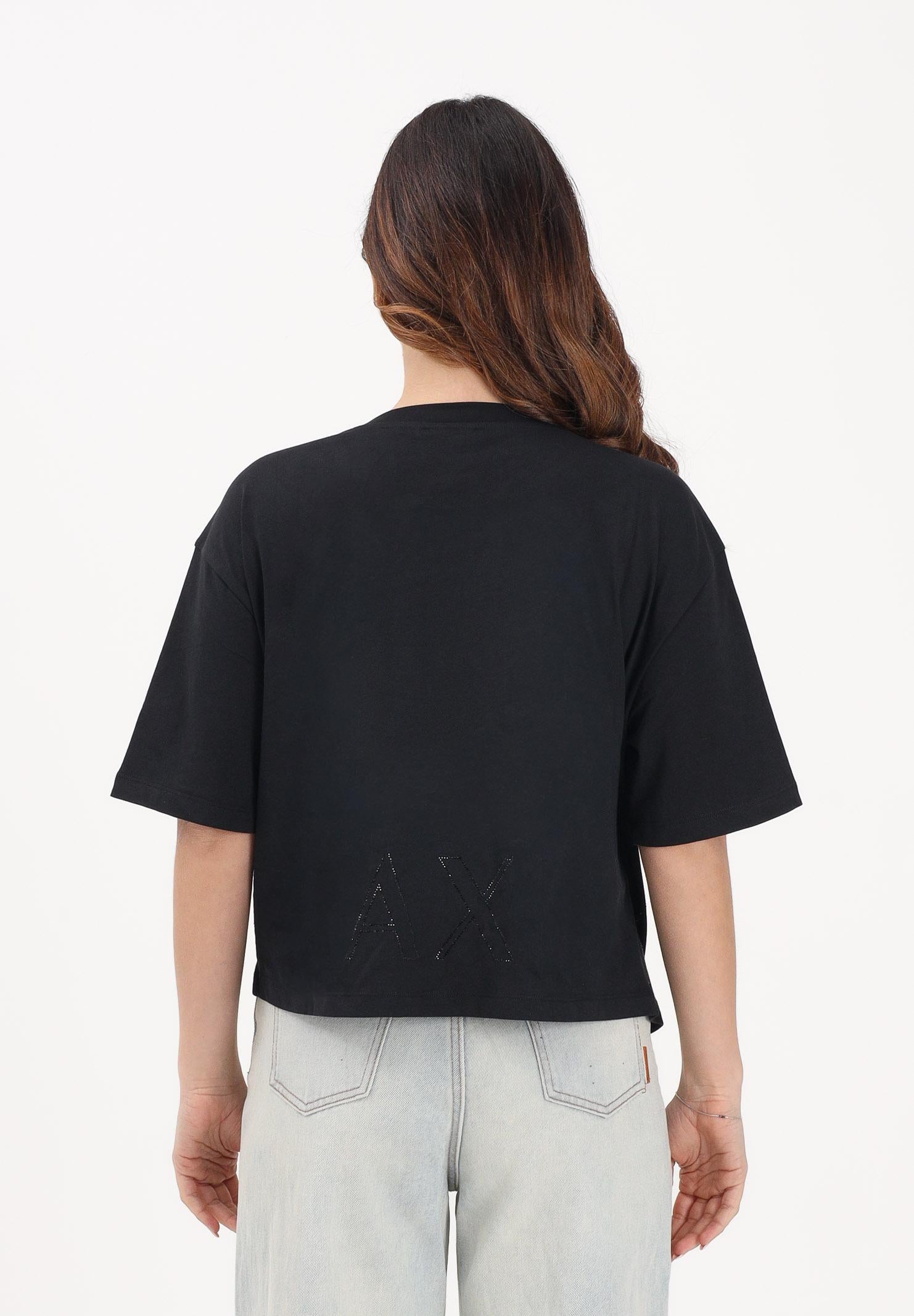 ARMANI EXCHANGE T-shirt a manica corta nera da donna con logo XW001709AF17172 UC001 ARMANI EXCHANGE 