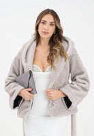 YES LONDON Ecopelliccia grigia da donna ECO030 GR YES LONDON 