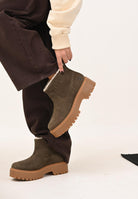 TIMBERLAND Stivaletti foderati con Plateau Stone Street marroni da donna TB0A283GW011 . TIMBERLAND 