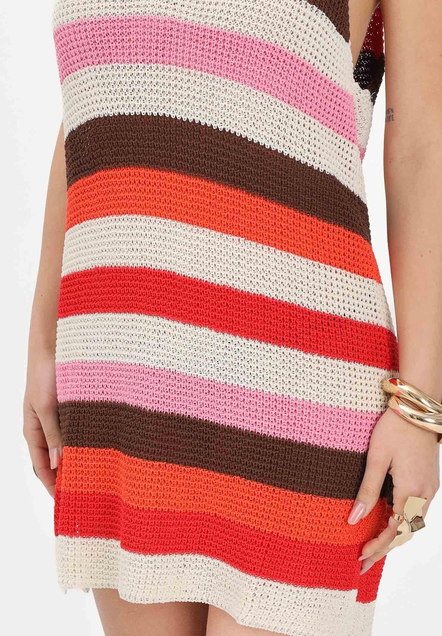 ME FUI Abito corto in maglia multicolore da donna MF26-SW0308MC . ME FUI 