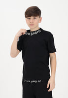 PALM ANGELS T-shirt a manica corta nera per donna, ragazzi e bambini con logo PBAA003S26JER004 110 PALM ANGELS 